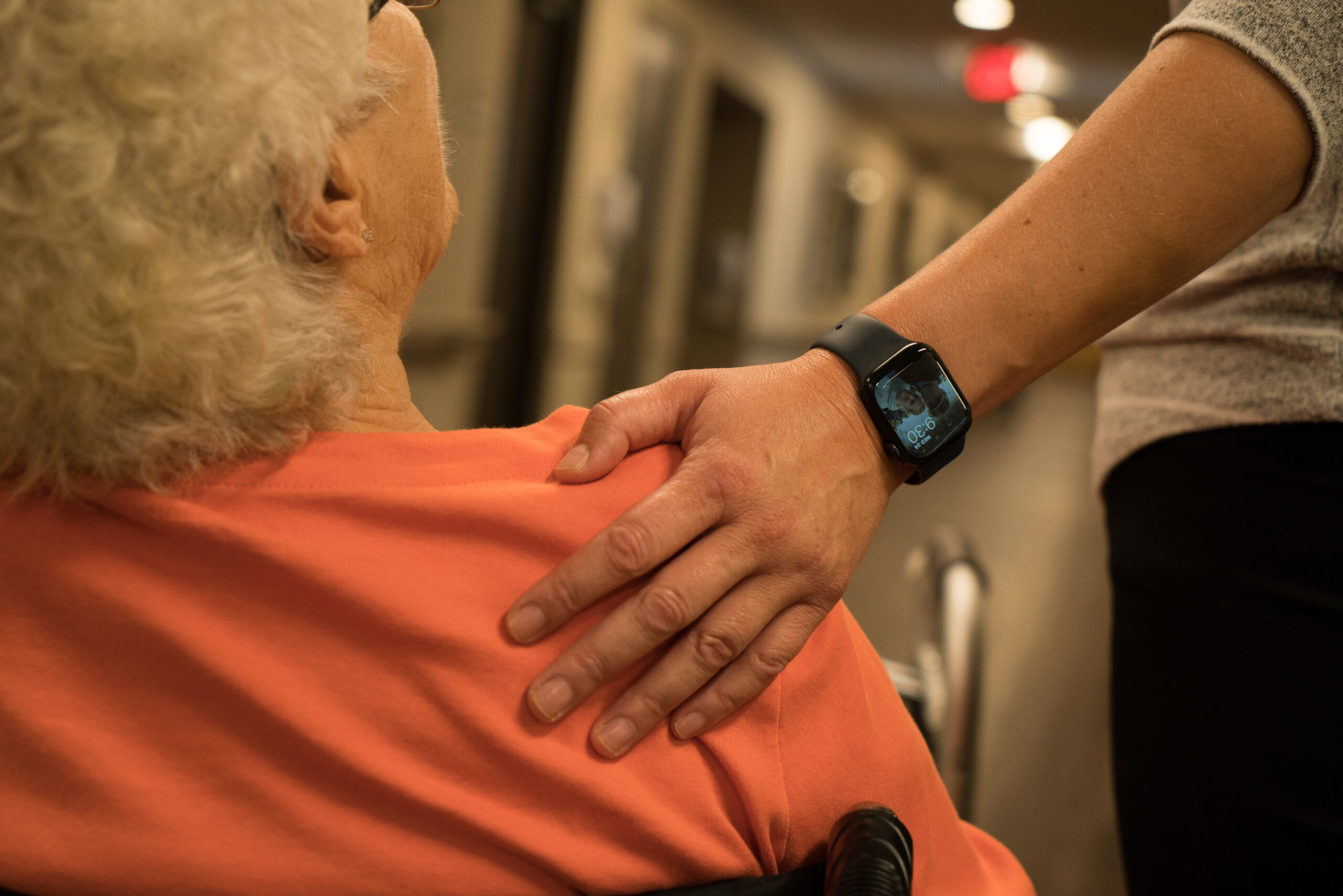 Nursing Staff working with a resident at Aicota Health Care Center